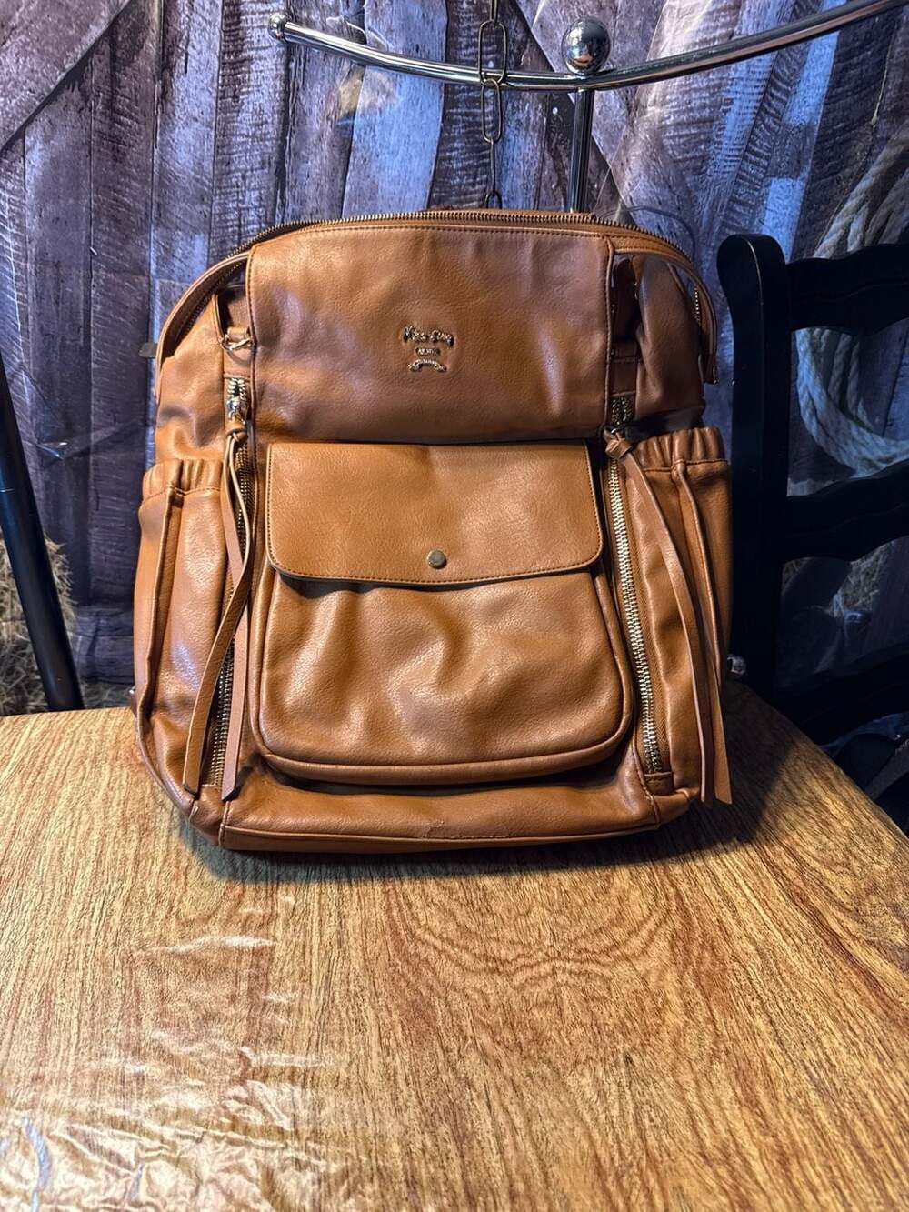 MISS FONG Changing Backpack, Changing Bag, Baby Bags, Backpack, Large Leather Ba
